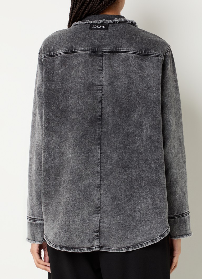 Bluză din denim 10DAYS cu buzunar la piept