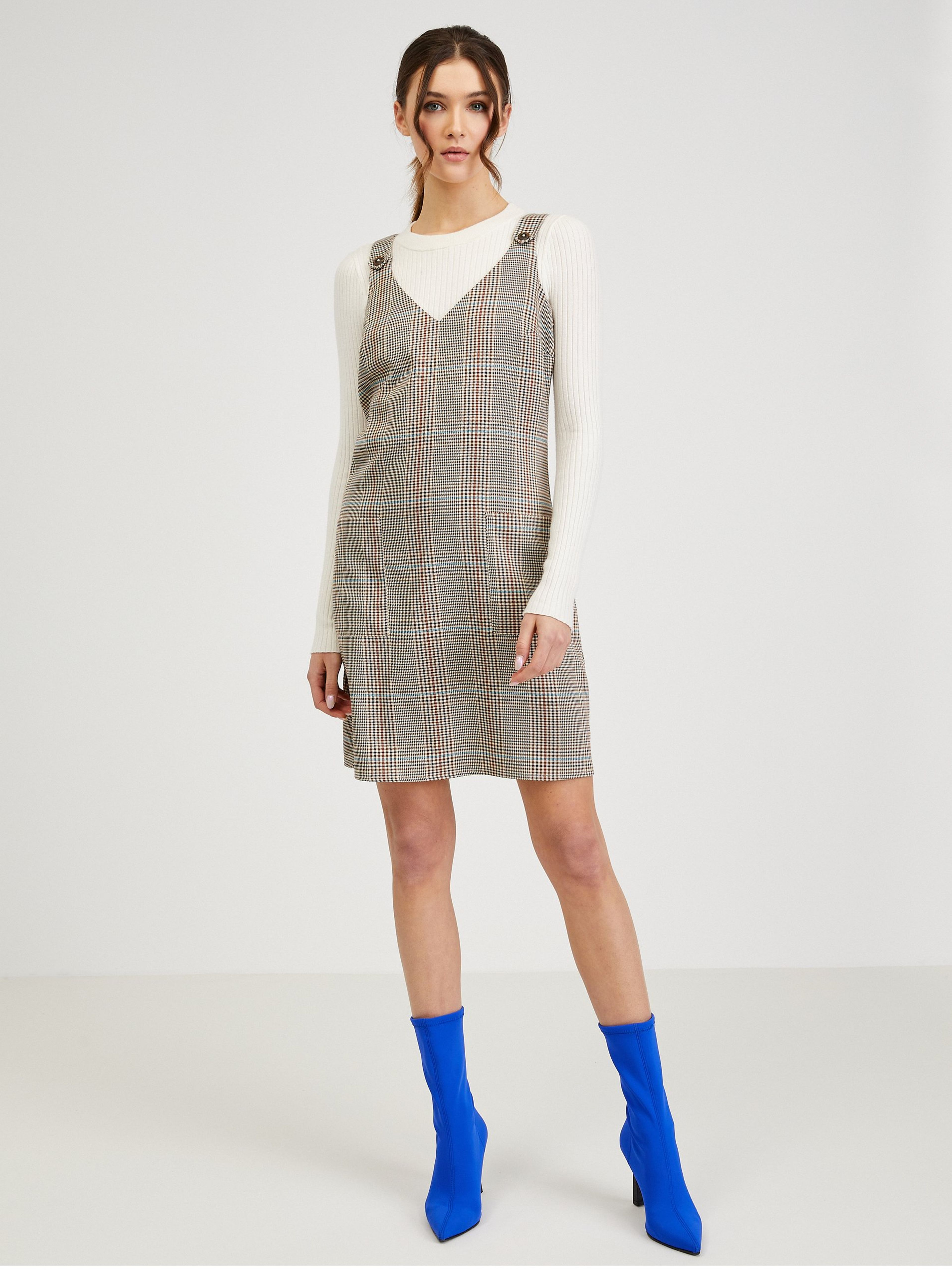Braunes kariertes Kleid ORSAY