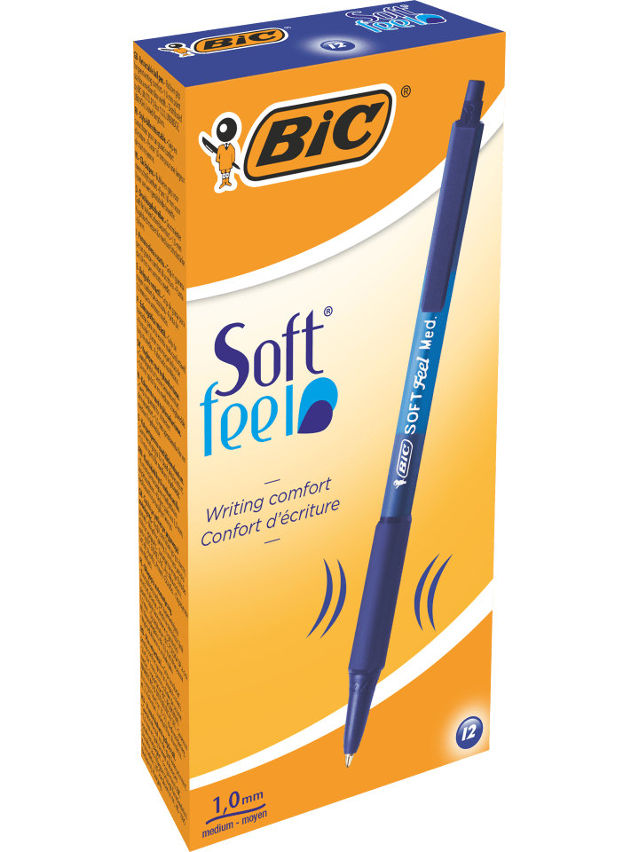 Bic Kugelschreiber Soft Feel in Blau - Strichstärke 0,4 mm, 12er Pack günstig kaufen onesize
