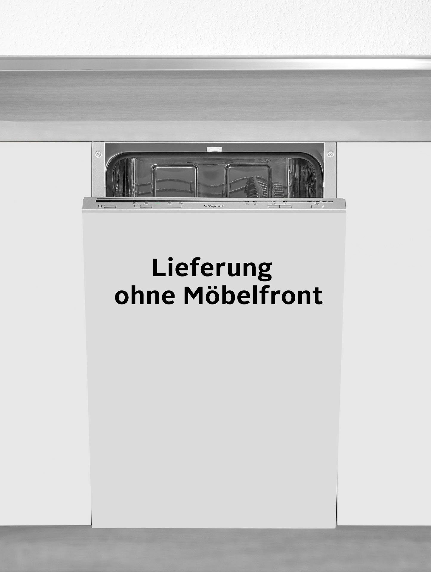 exquisit vollintegrierbarer Geschirrspüler, EGSP1009-E-030E silber, 9 l, 9 Maßgedecke, 45 cm breit