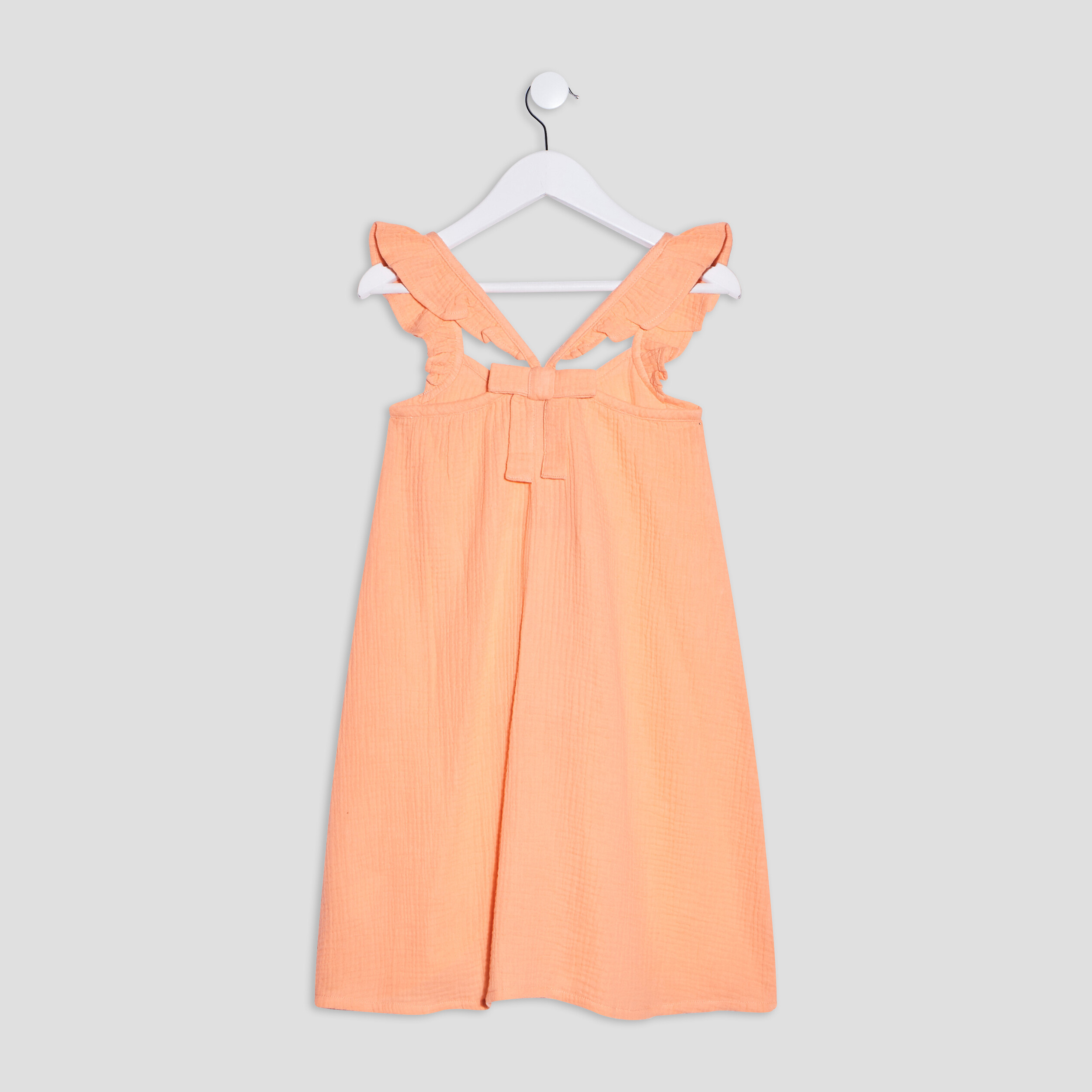 Robe évasée à bretelles orange corail fille | La Halle