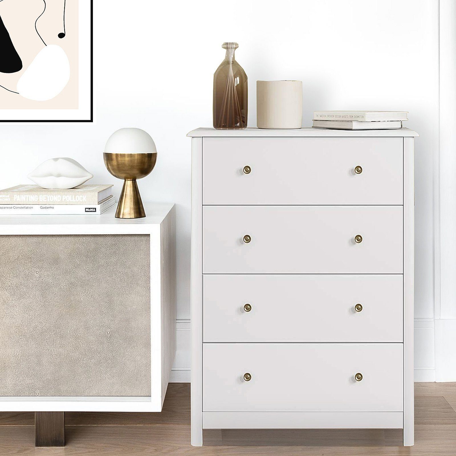 HOMECHO Kommode, Kommode mit Schubladen Mehrzweckschrank aus Holz