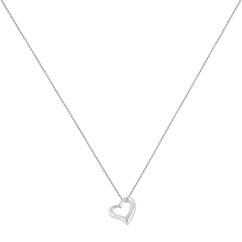 Elli Elli Collier Pendentif Coeur de Femme Basic Cut Out Romantique en Argent Sterling Bijoux