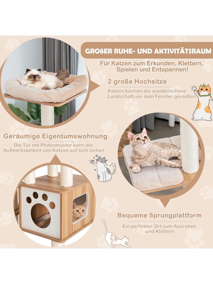 COSTWAY Kratzbaum 176cm in Beige günstig kaufen onesize