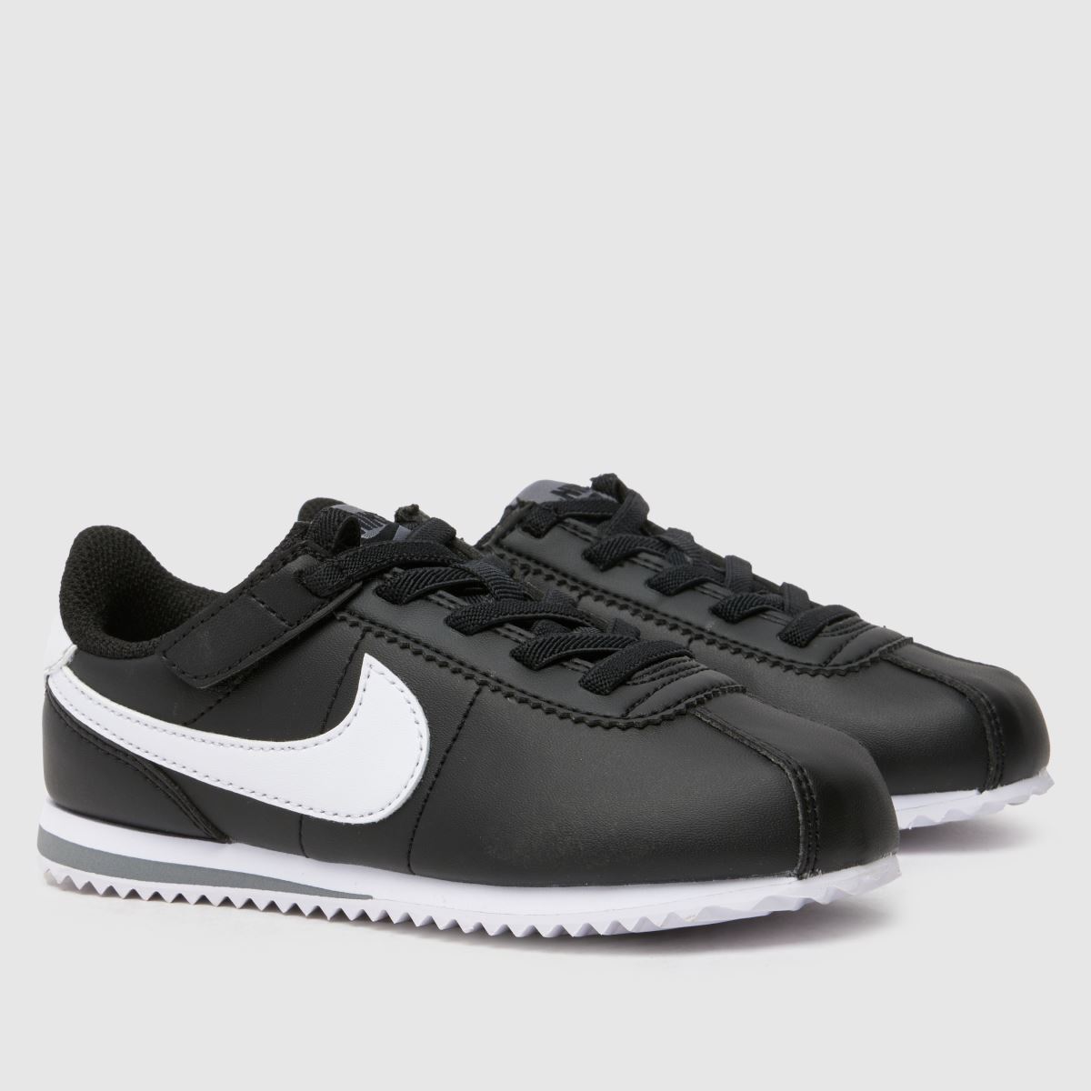 Nike Cortez Junior-träningsskor i svart och vitt