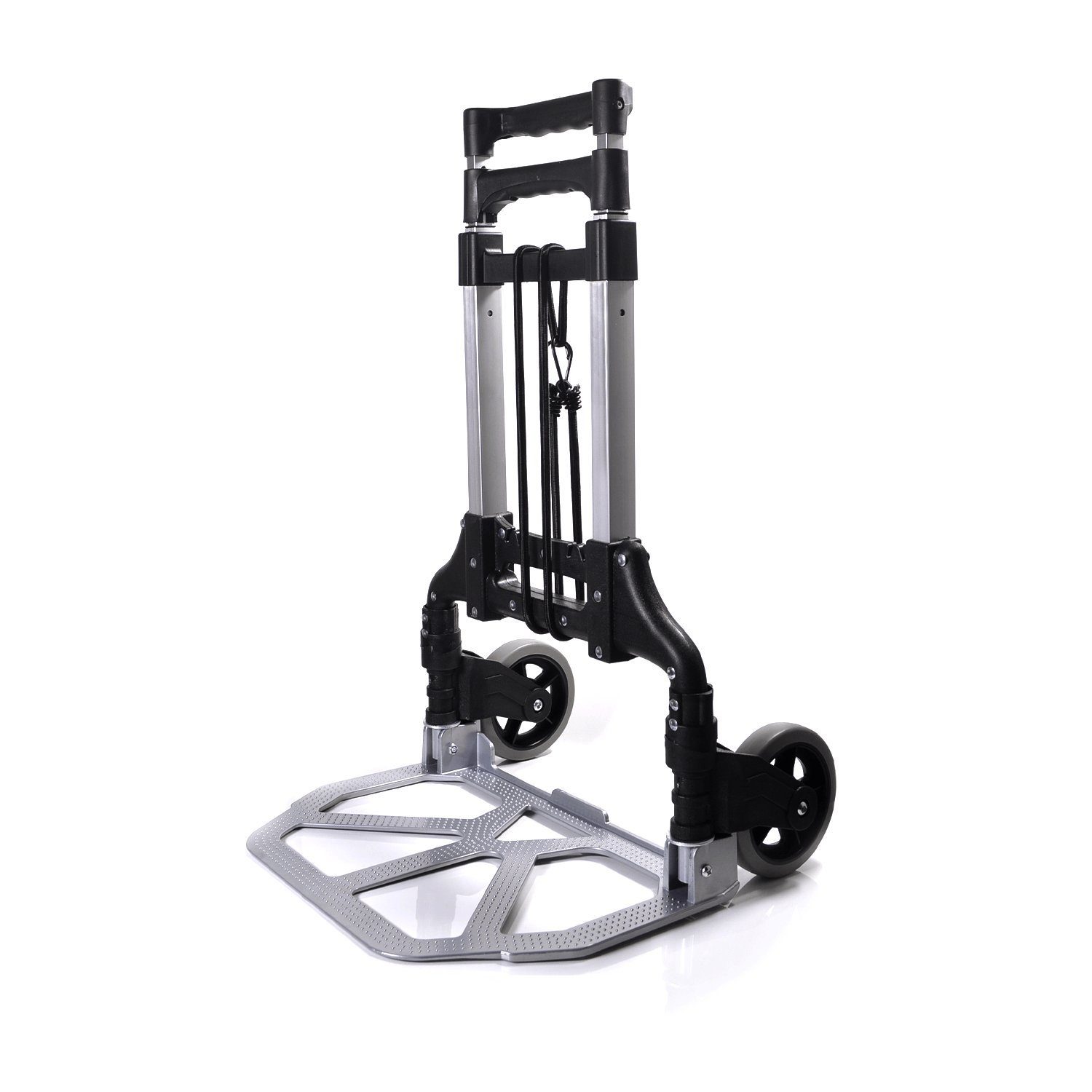 TroniTechnik Sackkarre Transportkarre Handkarre Handwagen, klappbar bis 80kg Tragfähigkeit, (Transportkarre mit rutschfester Transportfläche und Tragegriff, BxTxH 39x40x100cm mit Spanngummiseil für sicheren Transport), faltbar, Transportkarre, mit ve