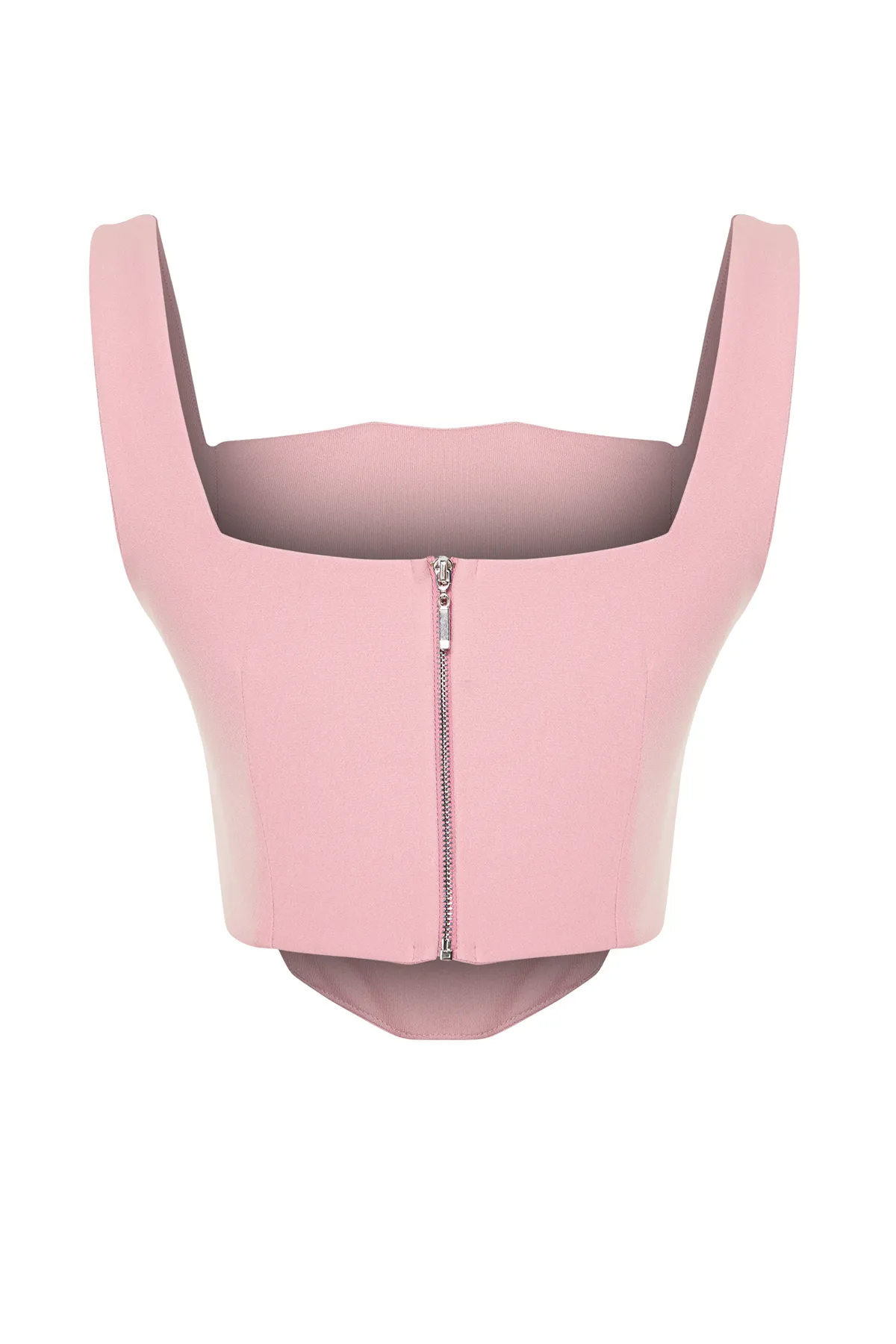 Trendyol Collection  Pudergewebtes Korsett-Bustier mit detailliertem Detail und Blumenaccessoires