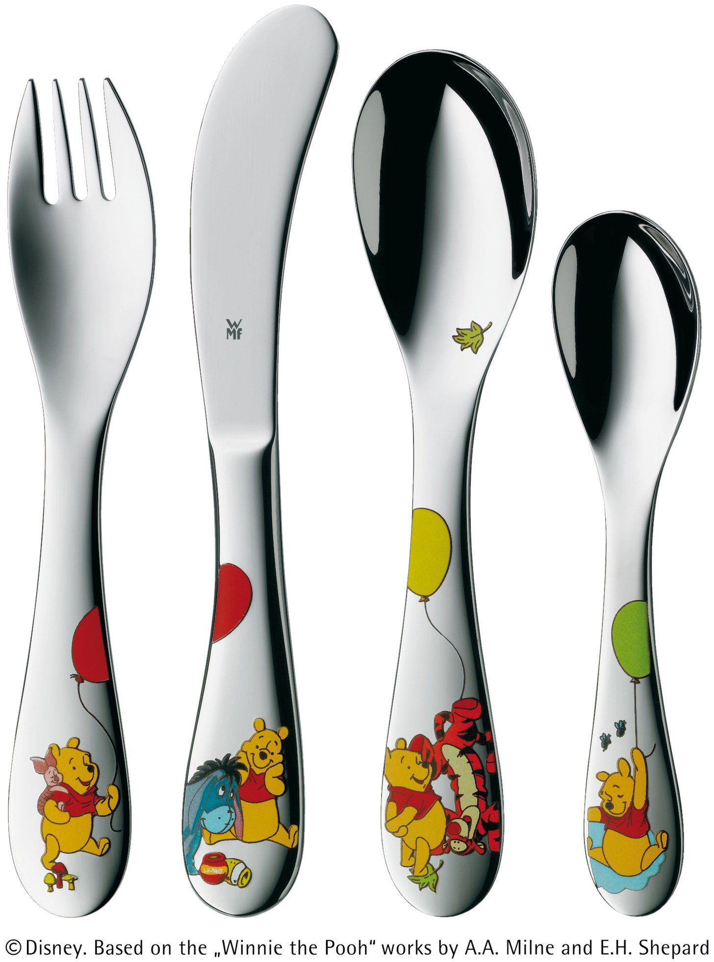 WMF Kinderbesteck Winnie Pooh, Kindermesser mit leichtem Wellenschliff