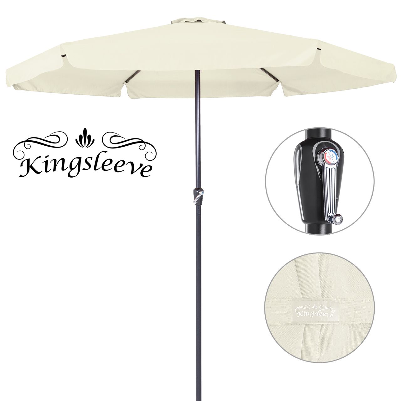 Kingsleeve Sonnenschirm Beige Alu Ø330cm