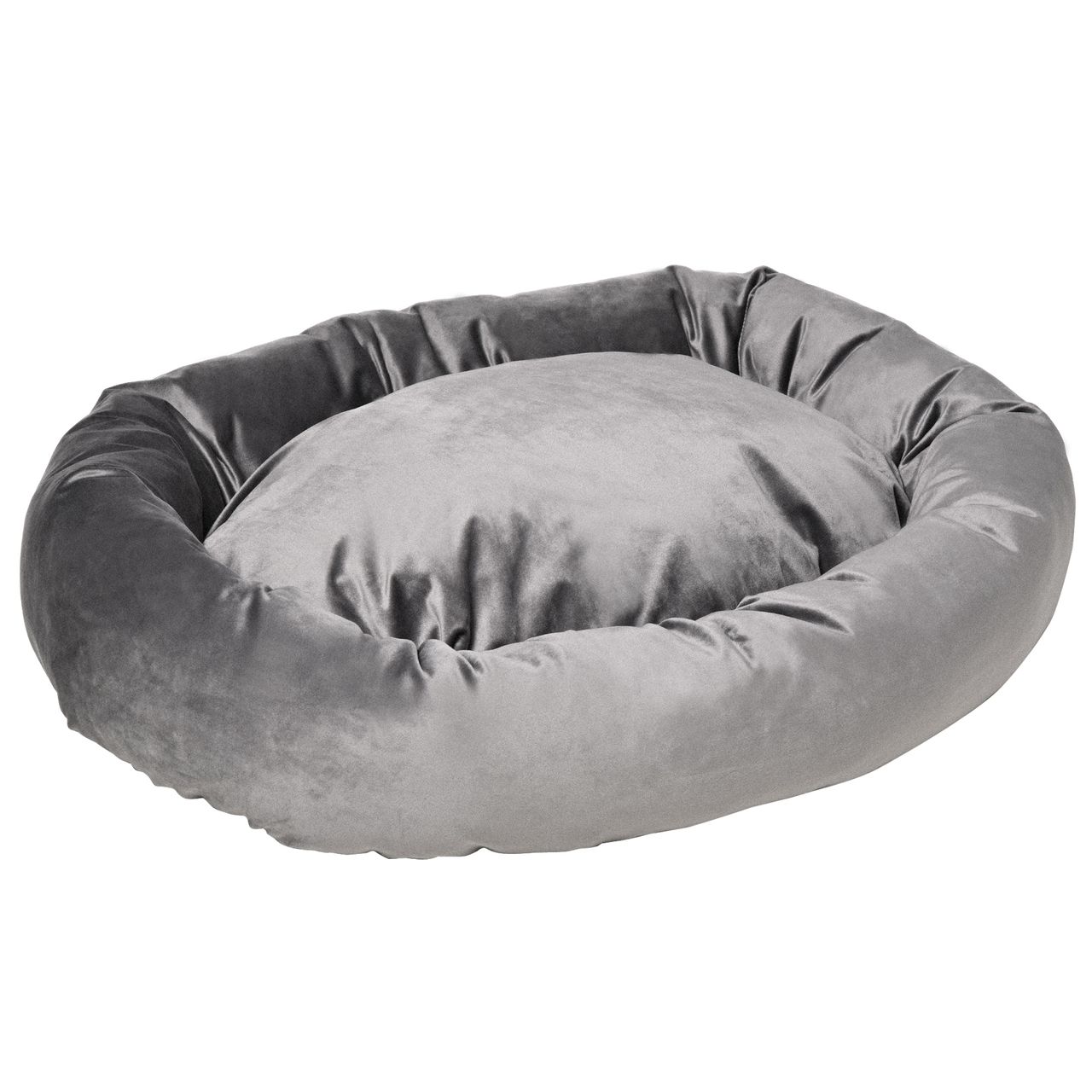 PawHut Hundebett Hundematte Hundekissen Hundematratze Hundesofa Tierbett Haustierbett rund abnehmbar waschbar für Hunde Katzen samtartiges Polyester Dunkelgrau 81,5 x 58 x 18 cm