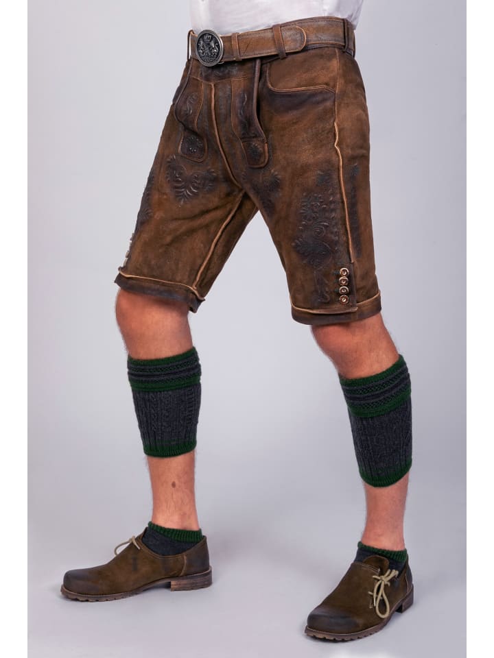 Edelnice Kurze Wildbock Lederhose Jan in dunkelbraun günstig kaufen