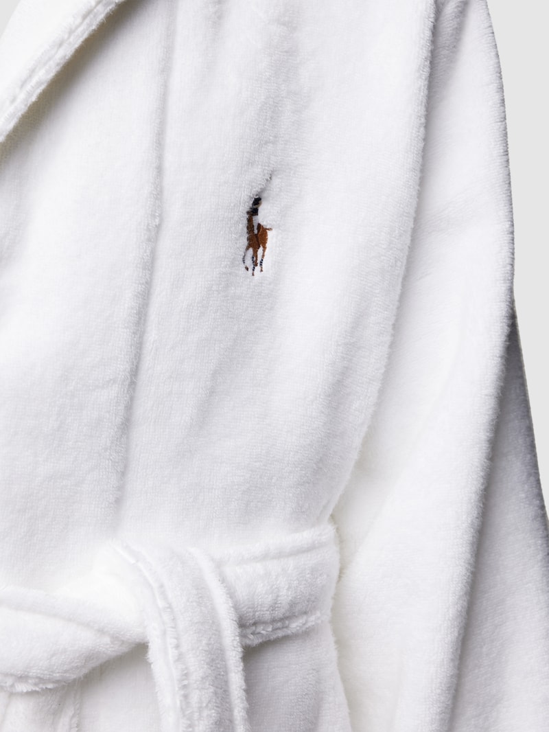 Bademantel mit Label-Stitching in weiß