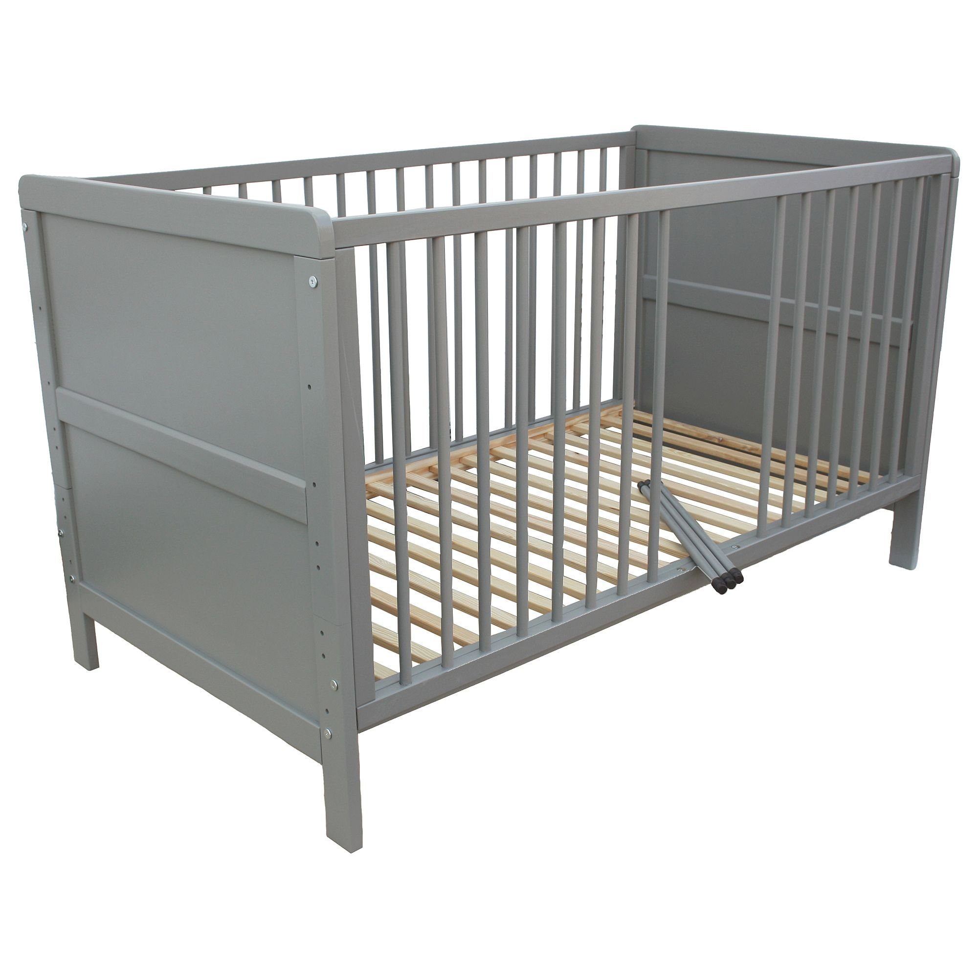 Micoland Kinderbett Kinderbett Juniorbett Beistellbett 140x70 cm 3in1 grau