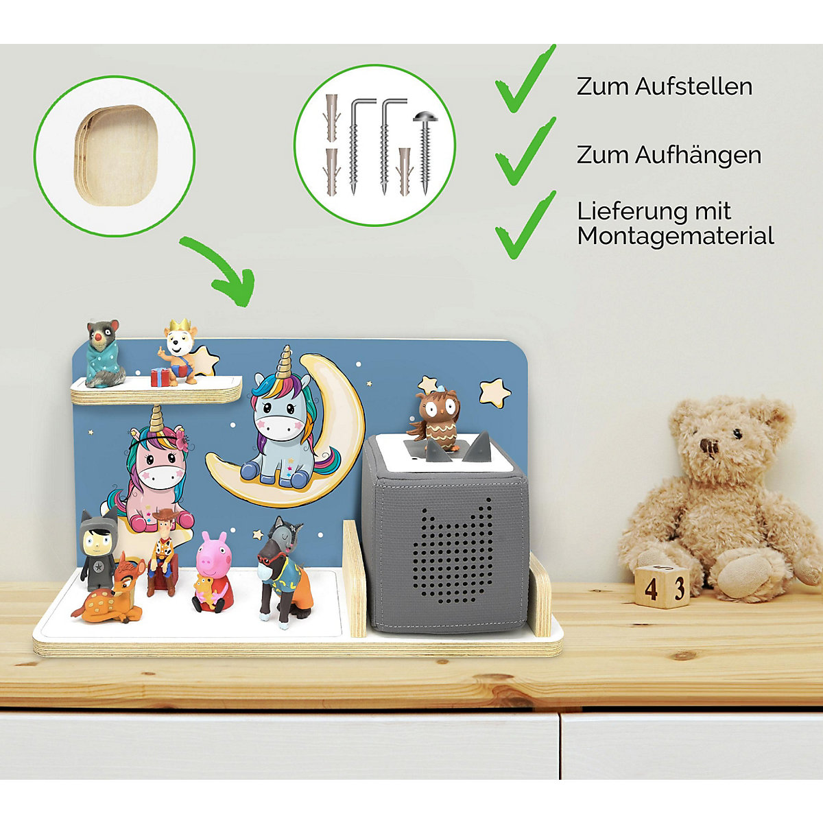 Regal für Musikbox Nachteule, klein - geeignet für Toniebox