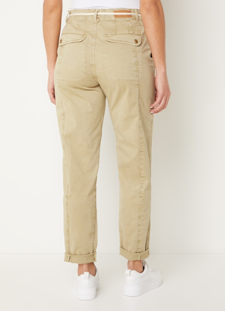 Pantaloni cargo Summum a vita alta e affusolati con cintura da annodare