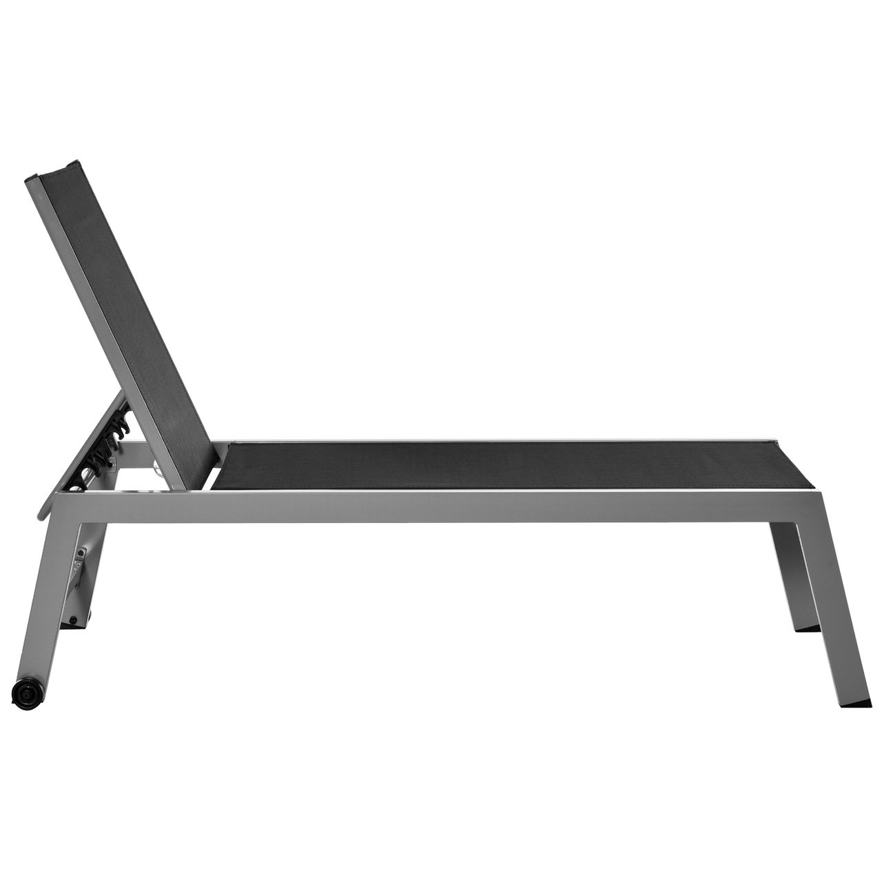 Outsunny Sonnenliege Gartenliege 5-stufige Rückenlehne Aluminium Schwarz