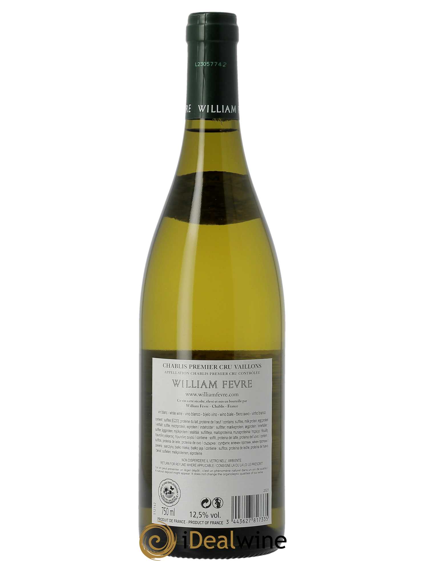 Chablis 1er Cru Vaillons William Fèvre (Domaine)  2021 - Lot de 1 Bouteille