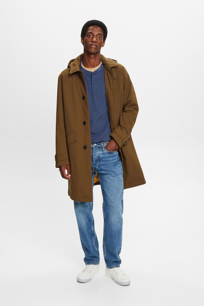 Henley-Top aus Baumwolljersey in Washed-Optik