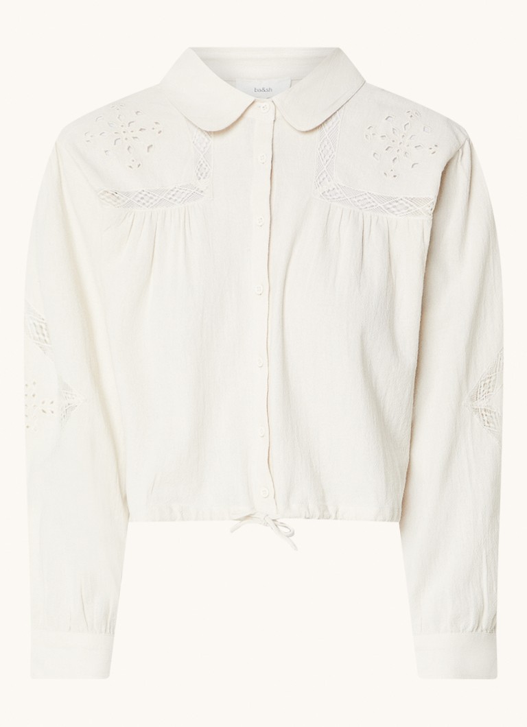 ba&sh Emily cropped blouse with openwork design
