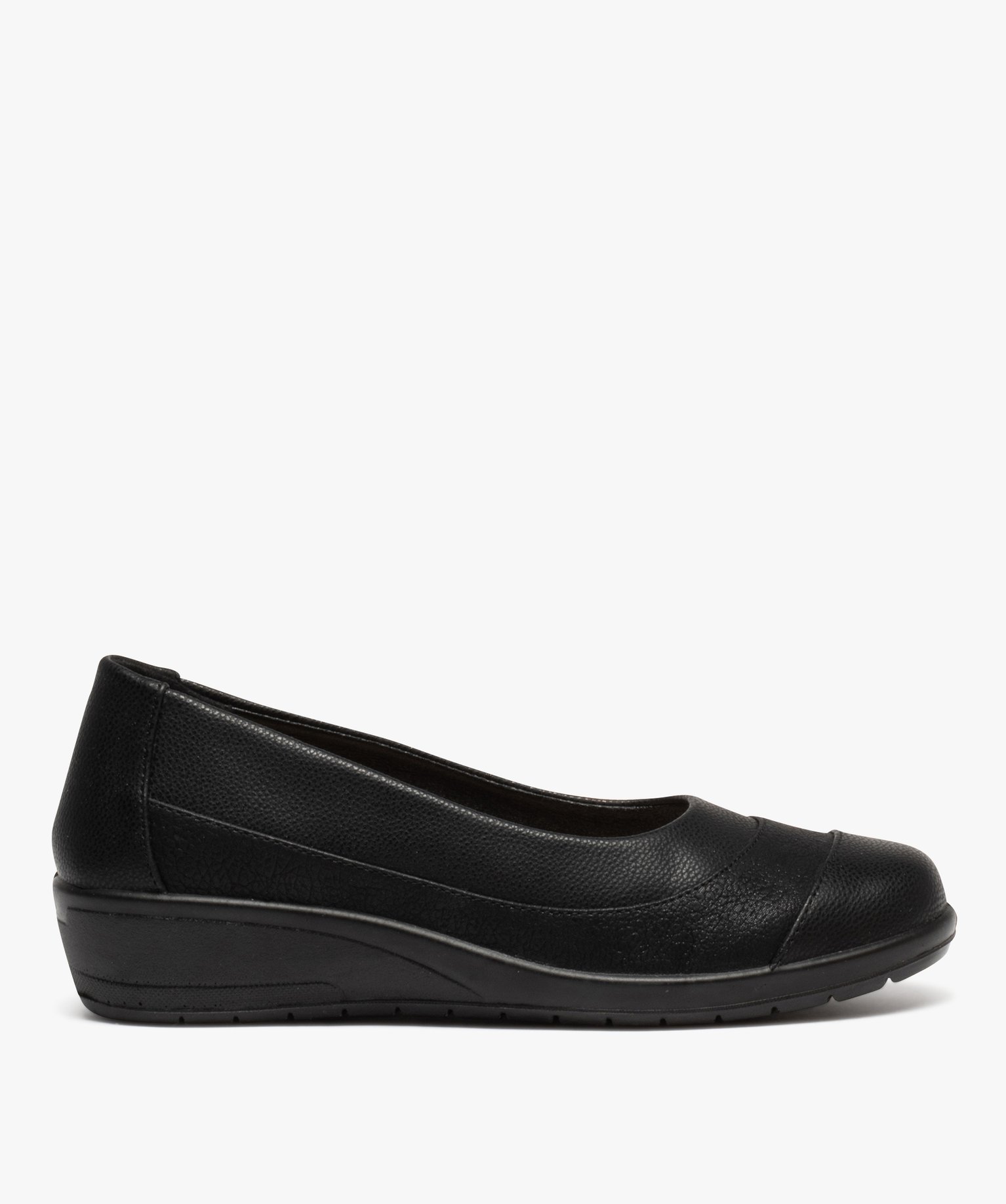 Ballerines femmes confort unies finement compensées noir | GEMO