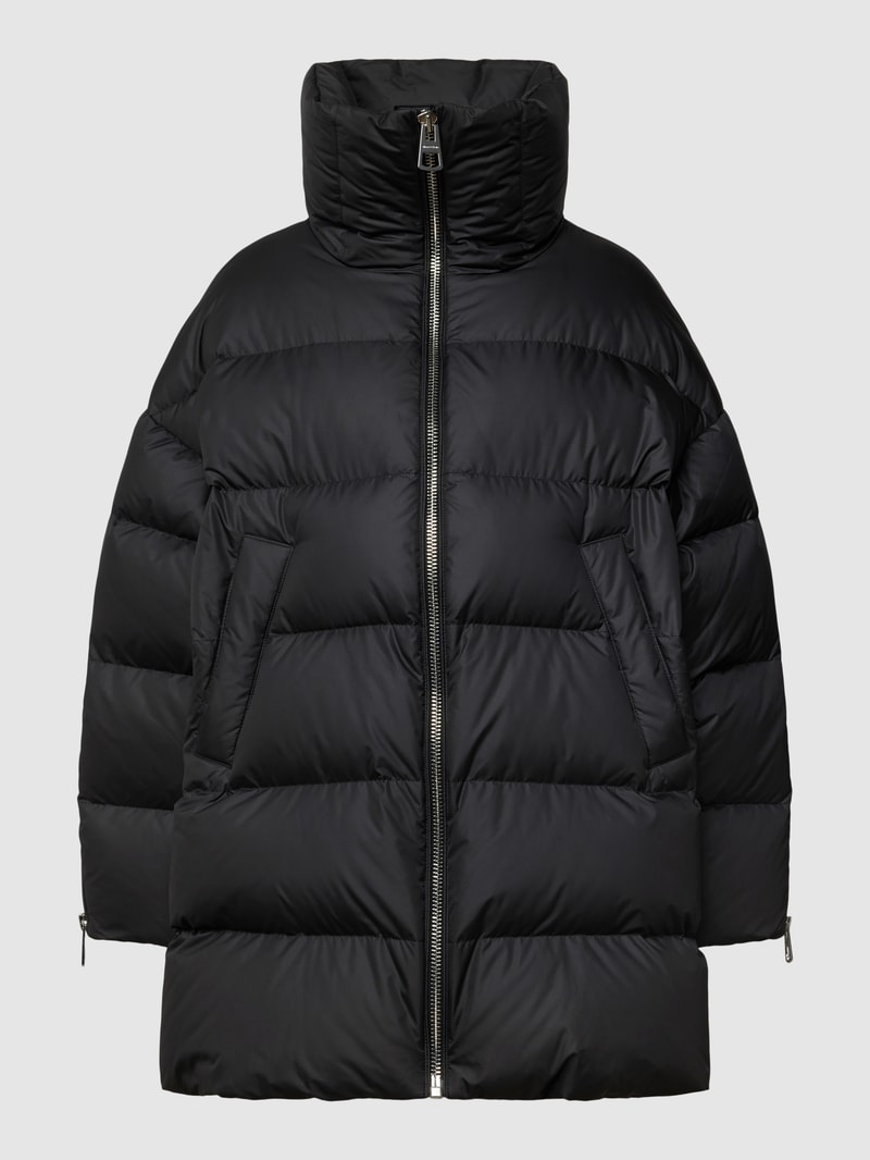 Steppjacke mit Label-Detail in schwarz