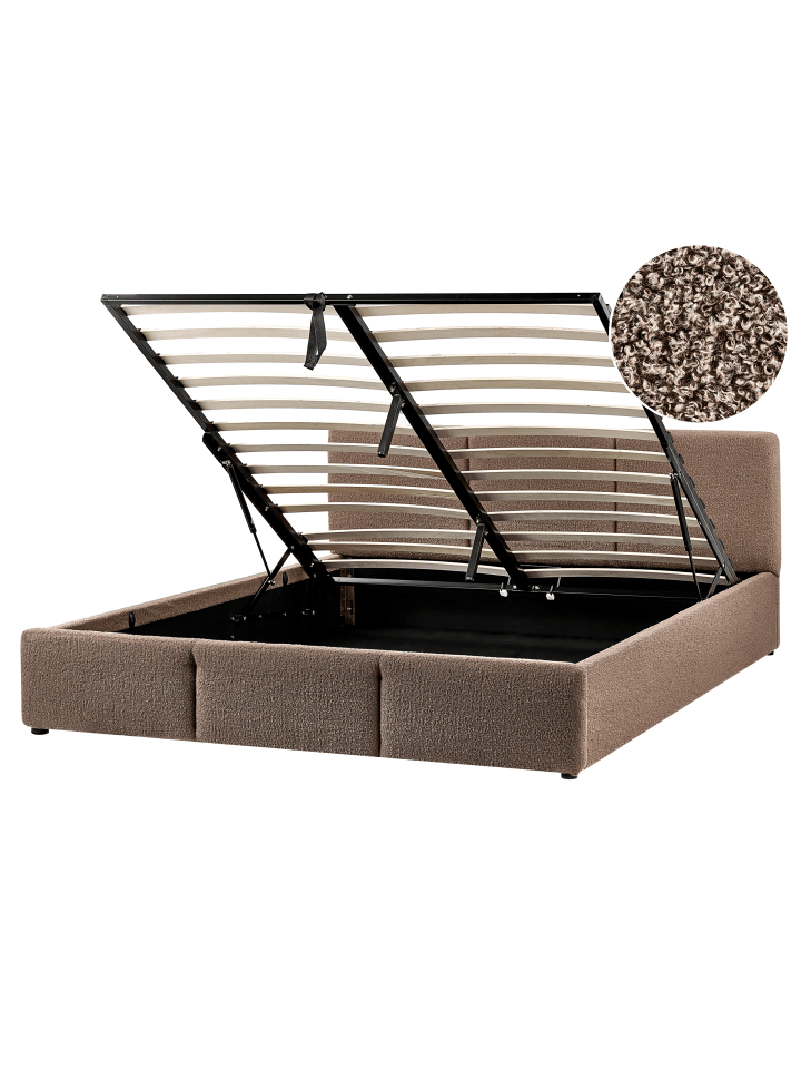 Beliani Doppelbett BOUSSE in Beige - (W) 171 x (H) 79 x (L) 219 cm günstig kaufen onesize
