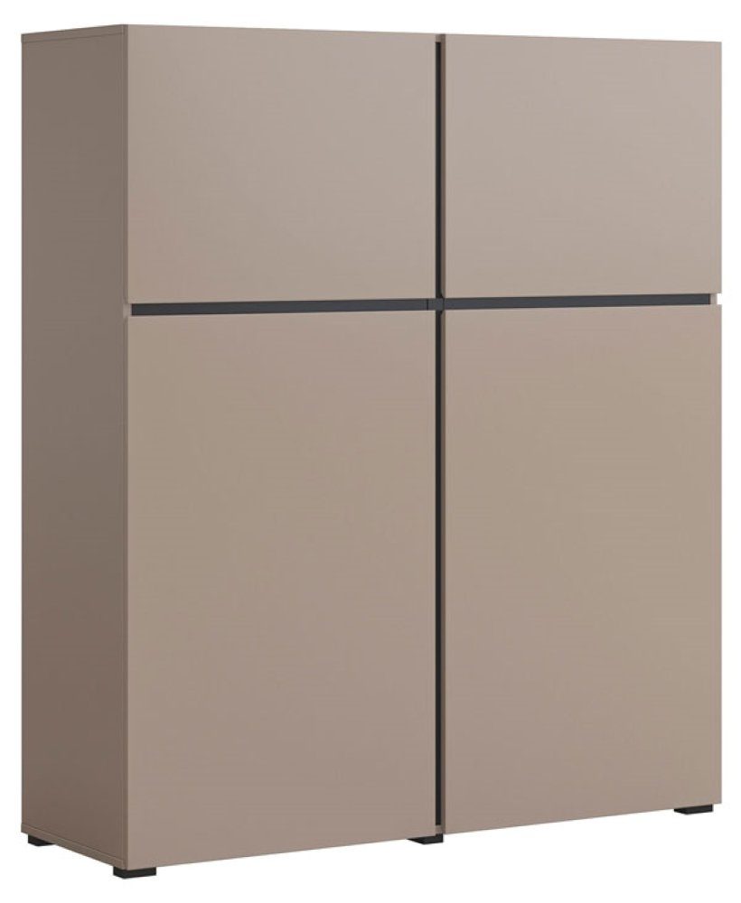 Helvetia Highboard Cross, 119,5x40x139cm congo schwarz 4-türig