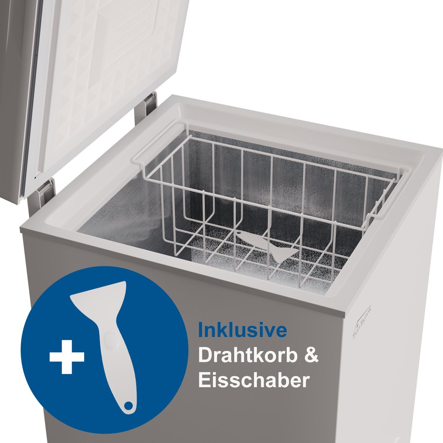 TroniTechnik Gefriertruhe BORGAR 110, 85 cm breit, 100 l, inkl. Einlegekorb, 100 Liter Volumen und Gefrierleistung von 4,5kg/h