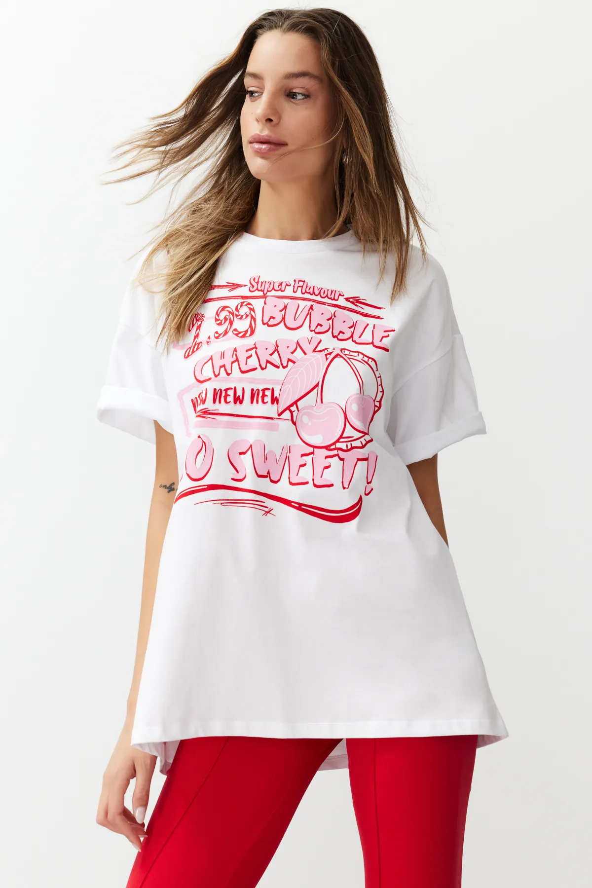 Trendyol Collection  T-Shirt - Weiß - Oversized