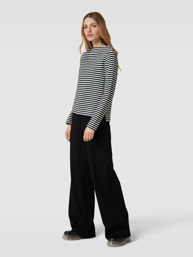 Sweatshirt mit Streifenmuster Modell 'Gemusa' in marineblau