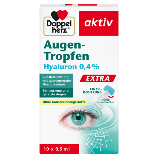 DOPPELHERZ Augen-Tropfen Hyaluron 0,4% Extra  10X0.5 ml  Tropfen