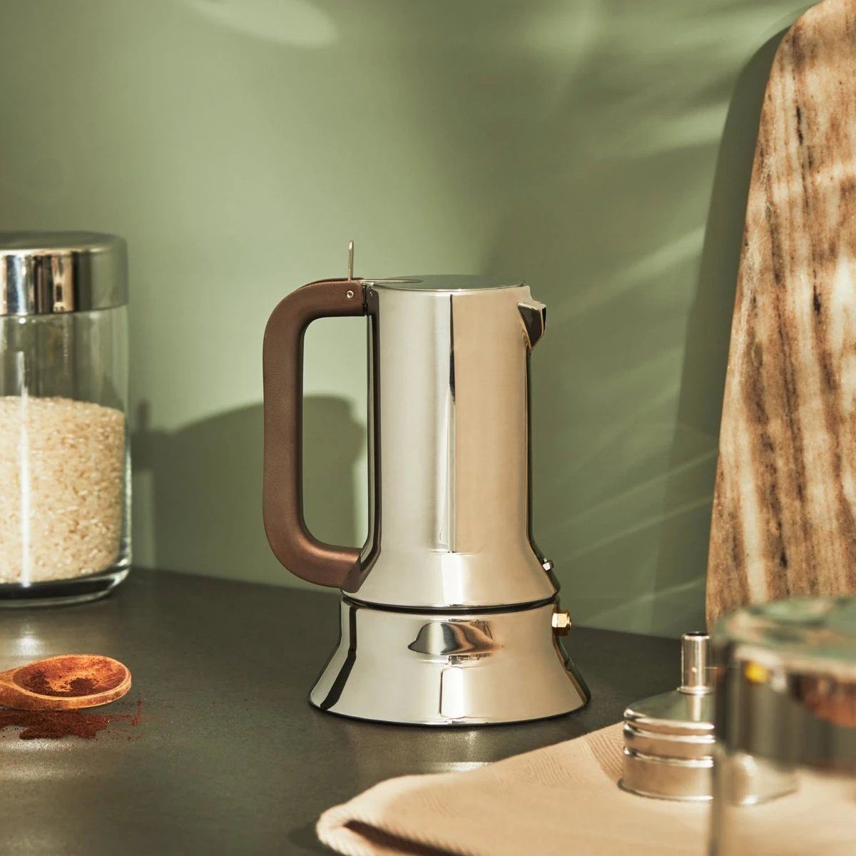 Alessi Espressokocher Espressokocher SAPPER 15cl, 0.15l Kaffeekanne, Für 1 bis 3 Tassen Espresso