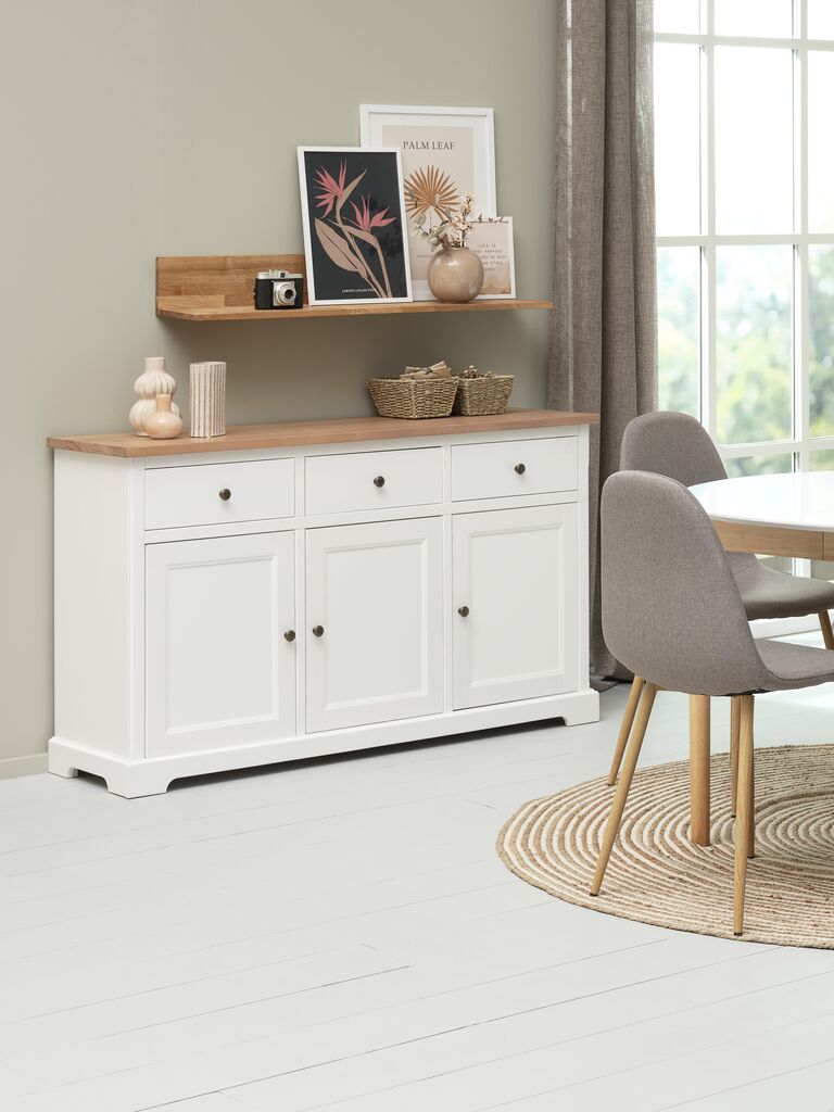 Komoda VISLINGE 3 drzwi 3 szuflady naturalny/biały