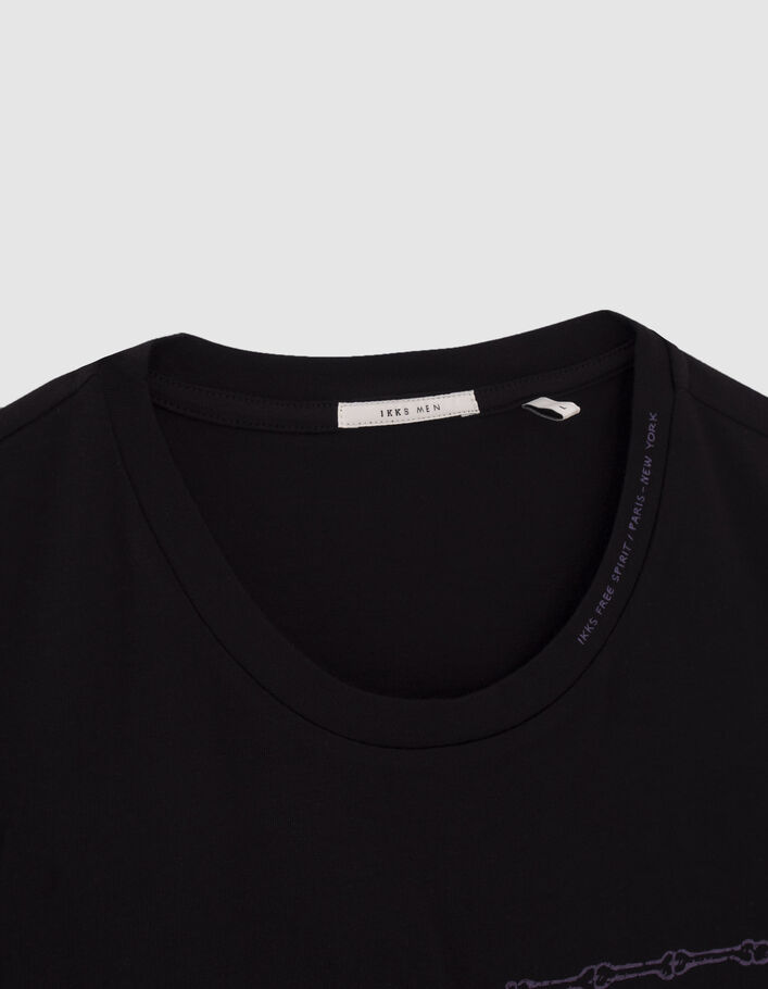 T-shirt noir visuel partie de cartes Homme