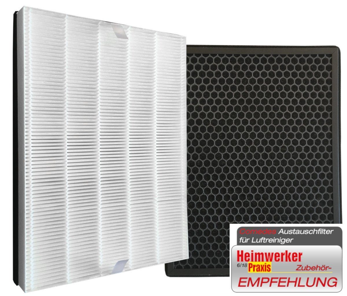 Comedes Filter-Set 10er Set Filter einsetzbar statt Philips FY2422/30 und FY2420/30, Zubehör für passend für die Philips Luftreiniger AC2889, AC2887, AC2882 und AC3829/10, 10 Stück HEPA-Element und Aktivkohlefilter im Sparset