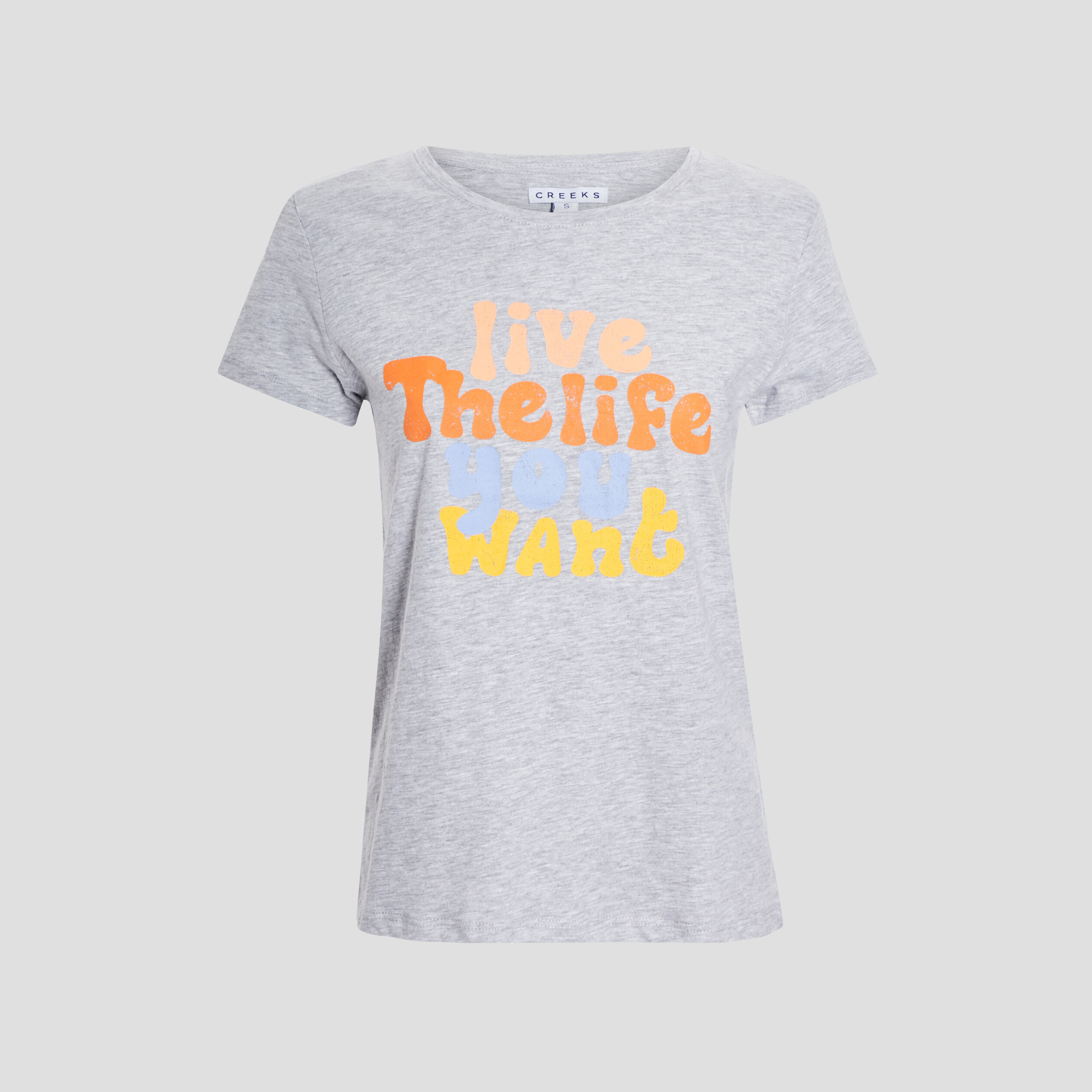 T-shirt manches courtes Creeks gris femme | La Halle