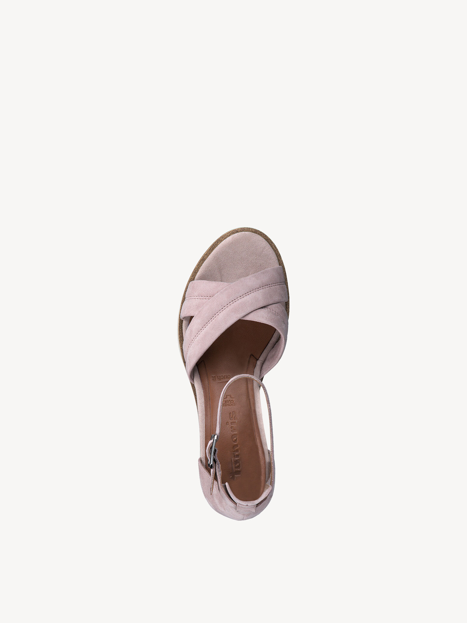 Sandale à talon en cuir - beige