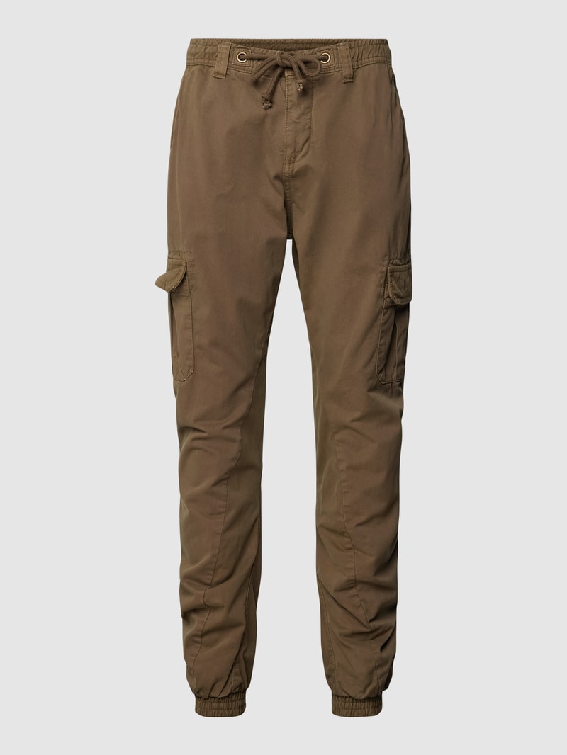 Cargohose mit elastischen Abschlüssen in olivgrün