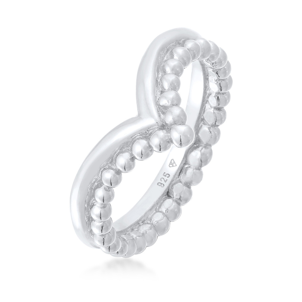 Elli Elli Bague Pile design à billes pour femmes en argent sterling 925 Bague