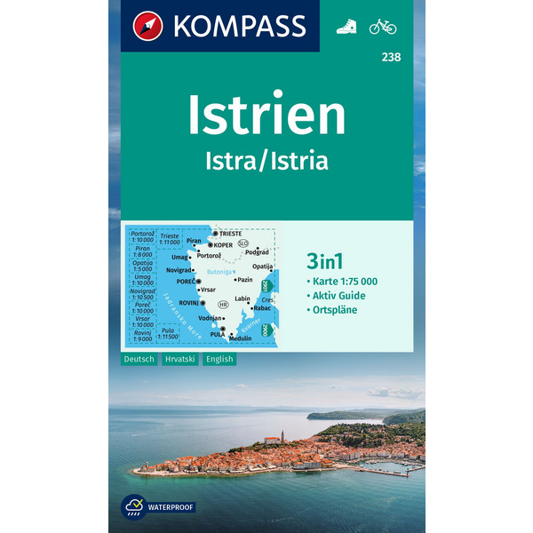 KOMPASS WANDERKARTE ISTRIEN, ISTRA, ISTRIA 1:75 000