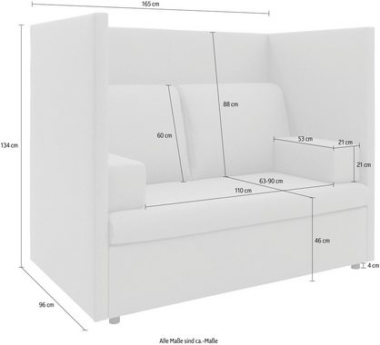 DOMO collection Loungesofa Sonce, Speziell für Outdoor, witterungsbeständig, mit Strandkorb-Feeling