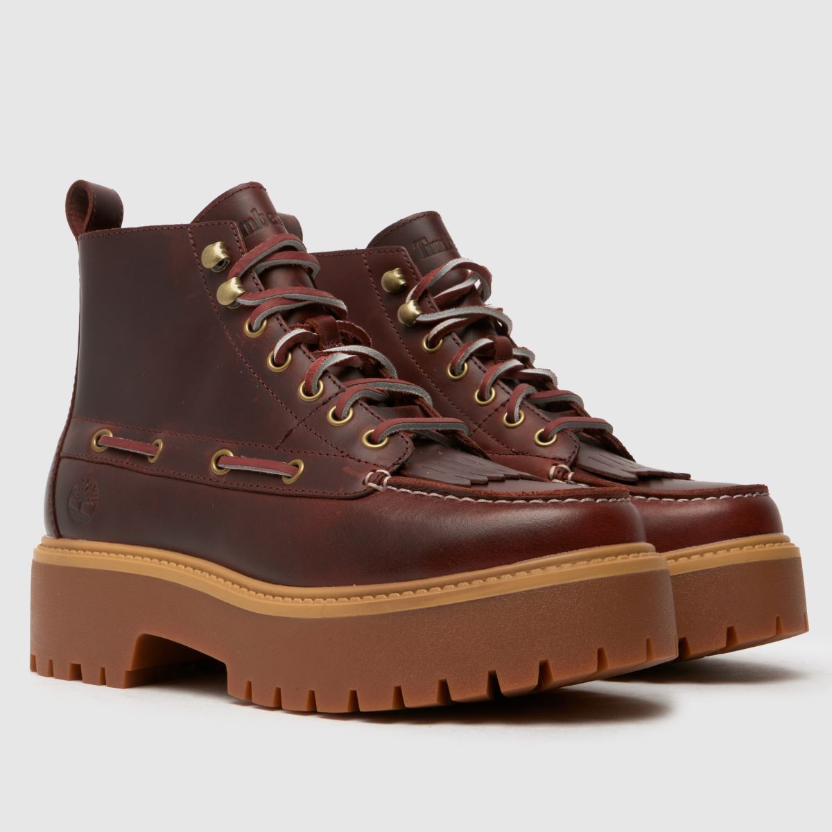 Boty Timberland Stone Street se 7 dírkami na platformě v vínové barvě