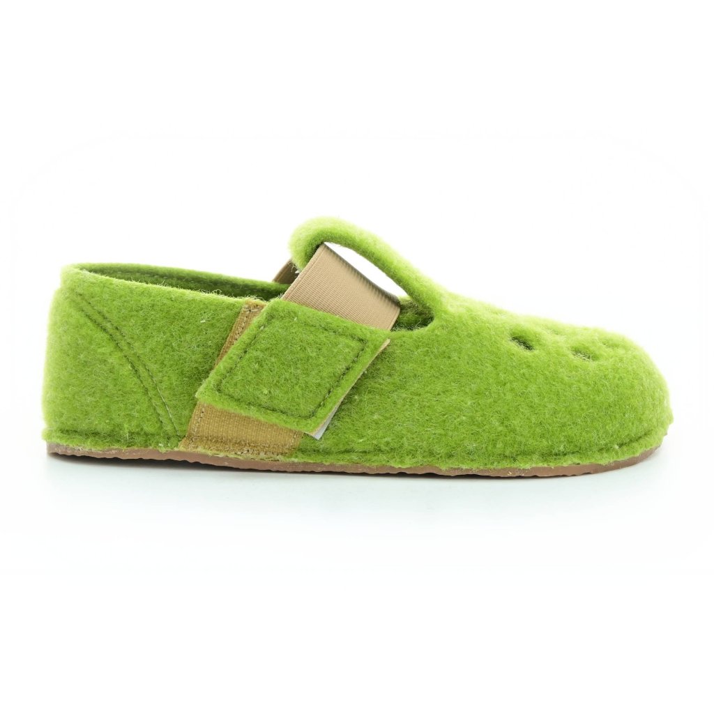 Pegres BF04 Grün Barfußhauschuhe aus Filz