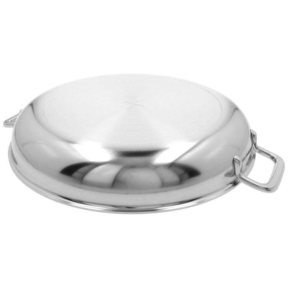 Bratpfanne mit 2 Griffen 32 cm, 18/10 Edelstahl, Silber