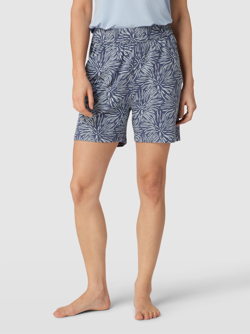 Pyjama-Shorts mit Allover-Muster in marineblau