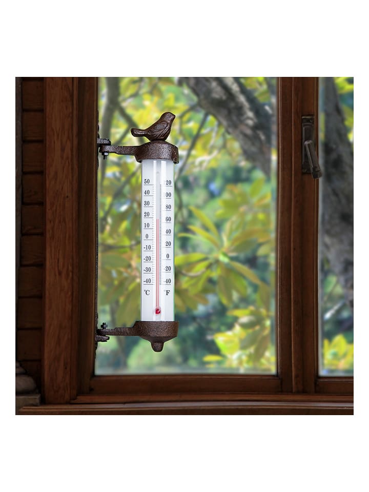 Garden Hero Wandthermometer in Dunkelbraun - (B)9,5 x (H)27 x (T)5 cm günstig kaufen onesize