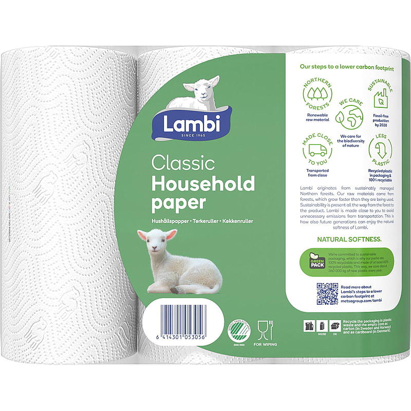 Lambi Tørkerull 6-pk hvit Lambi