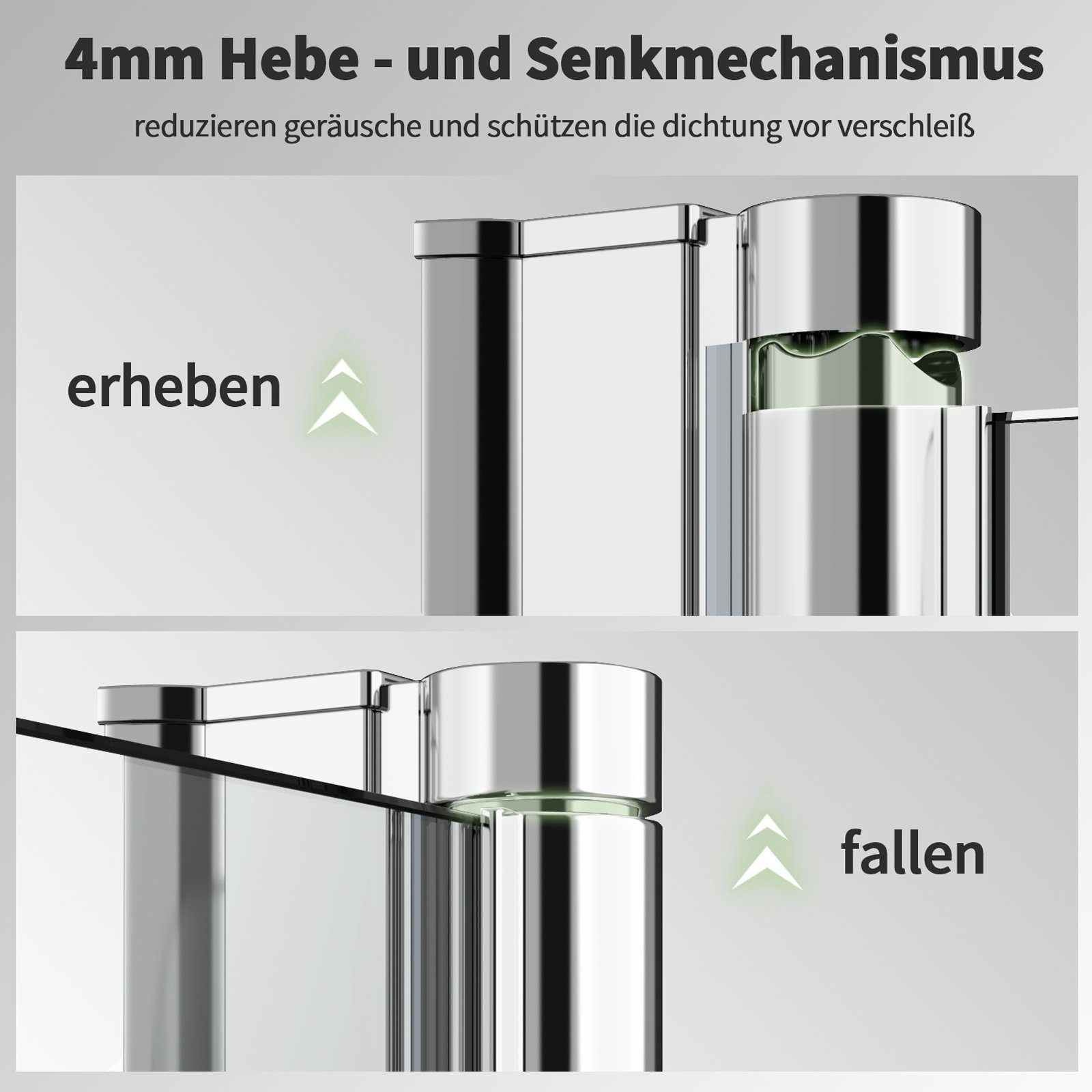 Boromal Badewannenaufsatz Glas 140 x 140cm 3 teilig Duschwand für Badewanne faltbar 180°, 5mm Sicherheitsglas, (Badewannenfaltwand, milchglas), Hebe- / Senkfunktion, Rechts-und Links montierbar