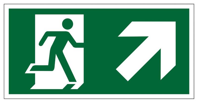 Seco Schild Ausgang rechts oben Zum Ankleben Kunststoff 20 x 60 cm