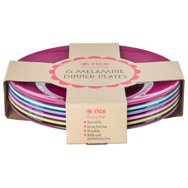Rice - Melamine Round Dinner Plates Giftbox - Teller